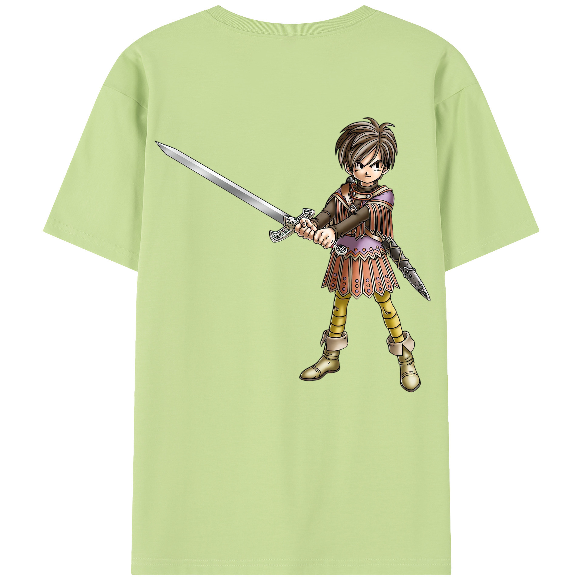 （画像用） ドラゴンクエスト Doragon Kuesuto Dragon Quest 綿100％半袖Tシャツ（背面プリント）